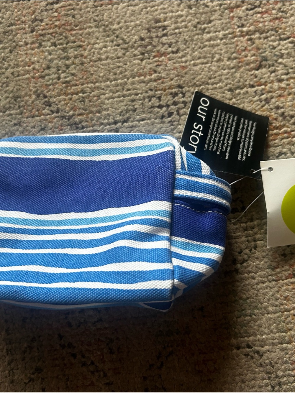Blue & White Striped Canvas Pouch